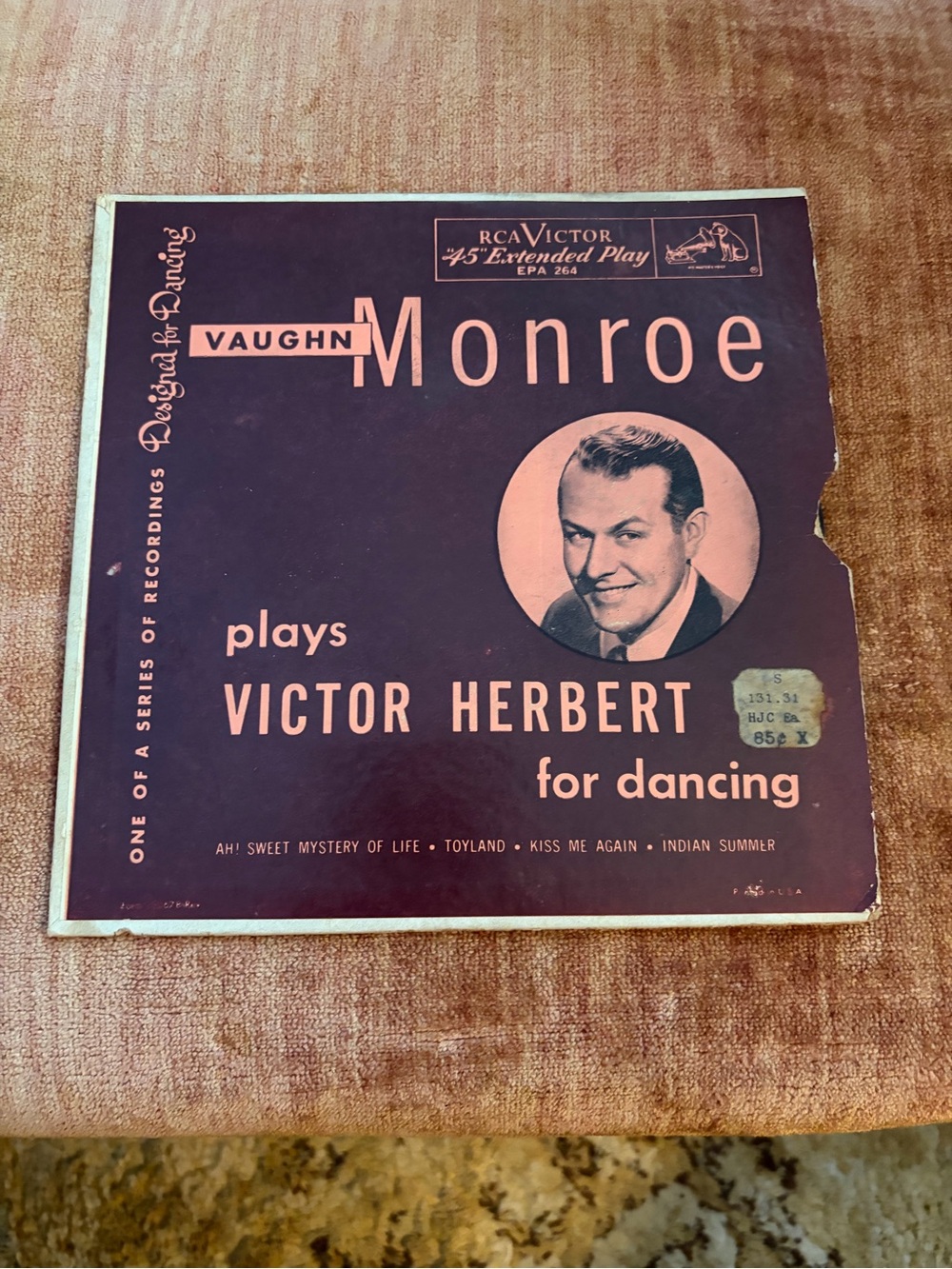 Vintage Vaughn Monroe Plays Victor Herbert Vintage Record Sleeve - Maroon vinyl